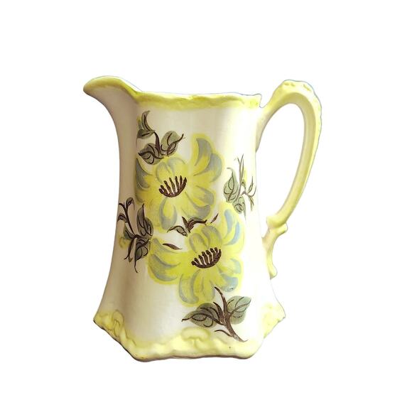 Cash Other - Buttermilk Floral Pitcher 7 1/2" Cream Yellowish Vintage Cash Family Pottery